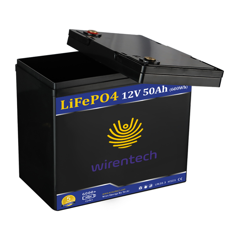 WIRENTECH ソーラーライト用 600w 12v 50Ah リチウム電池